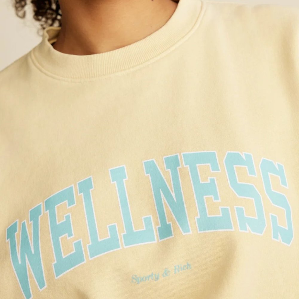 NWT Sporty & Rich Wellness Print Crewneck Sweater XS - Picture 15 of 15